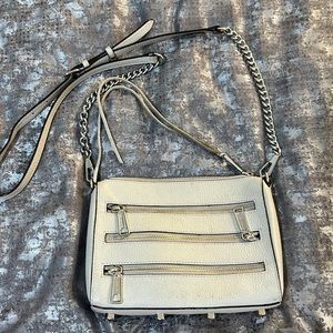 Grey rebecca minkoff leather cross body bag